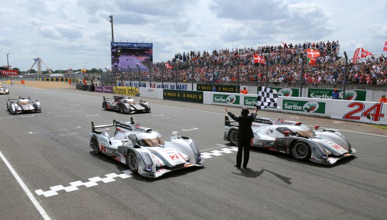 Defending champion Andre Lotterer guided the car over the finish line, as Audi completed a clean sweep of the podium places.  