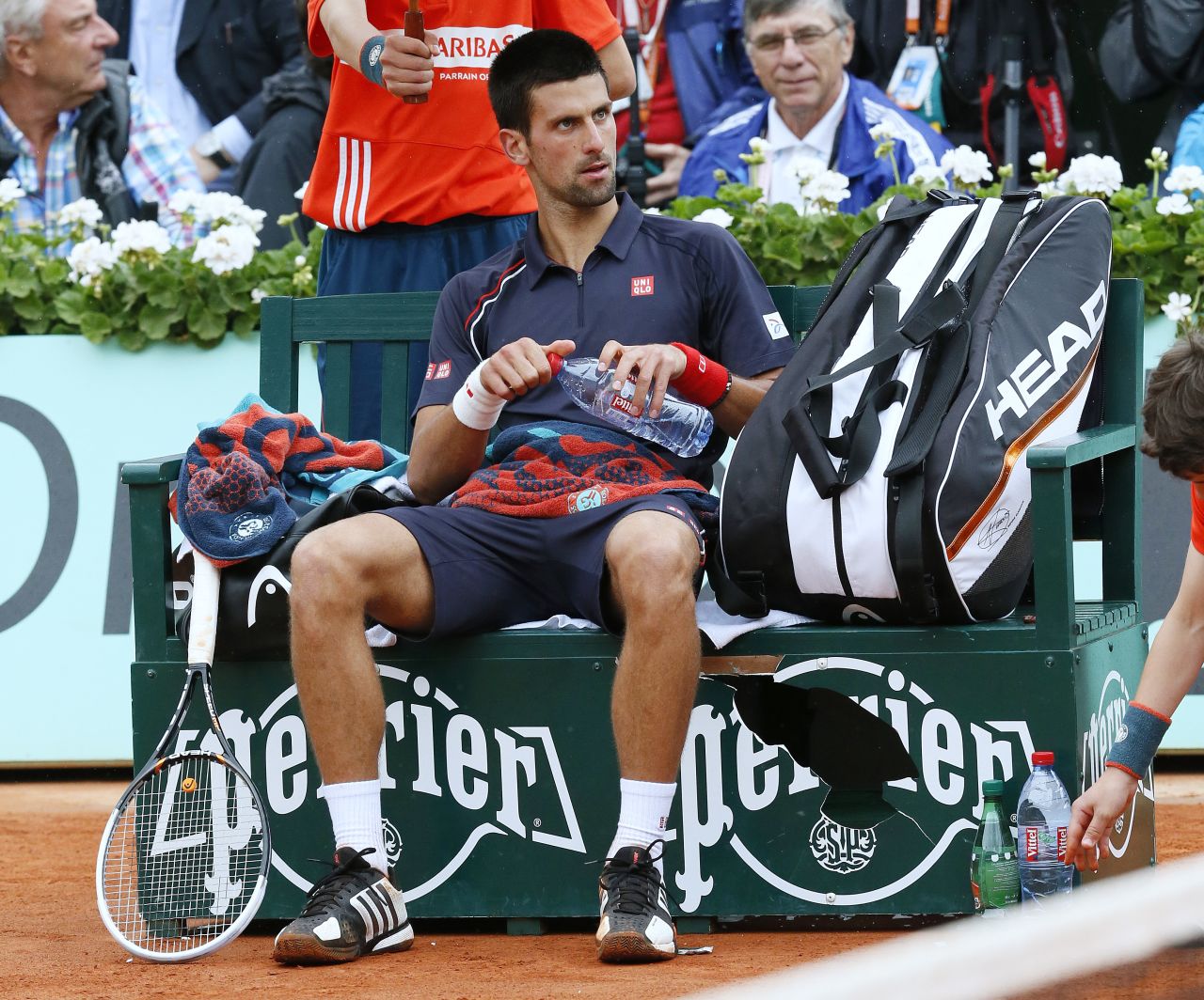 Djokovic suffered an unhappy defeat against Roland Garros king Rafael Nadal in this month's French Open final. The Serbian damaged an advertising board by whacking it with his racket.