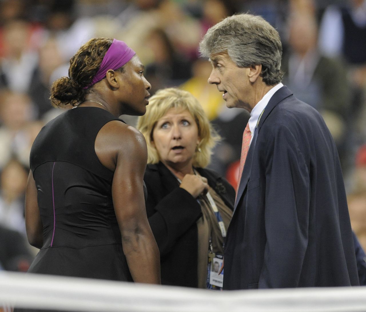 During her 2009 U.S. Open semifinal against Kim Clijsters, Serena Williams unleashed a verbal assault on an official which result in a hefty fine and a two-year suspended ban. Williams repeated the episode in last year's New York final, calling the umpire "ugly on the inside" during her defeat to Samantha Stosur.