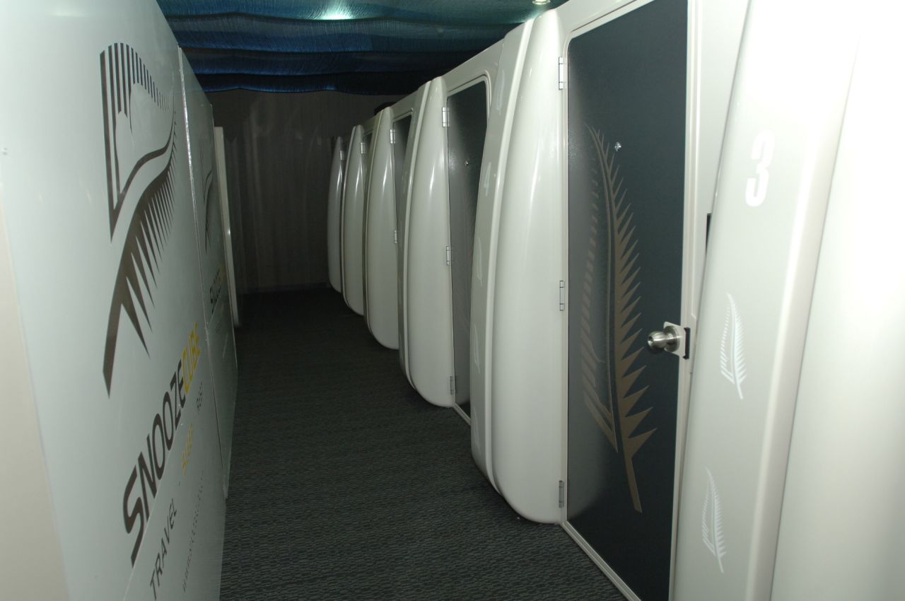 Situated in Terminal one of Dubai International Airport, SnoozeCube offers a compact room complete with bed, touch-screen TV and internet access.
