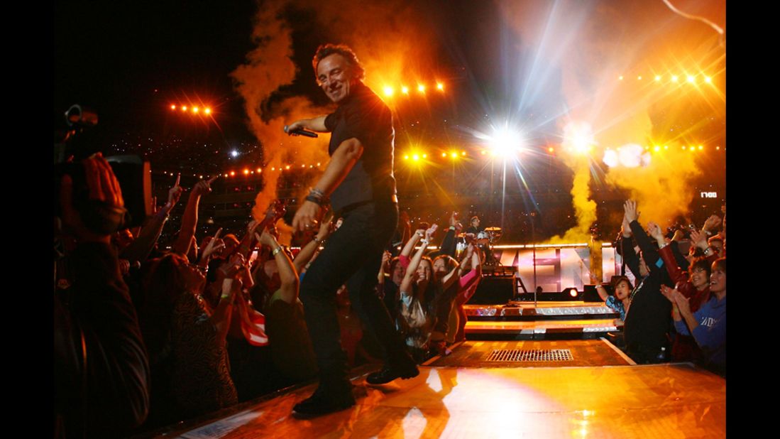 Springsteen and the E Street Band put on a rousing halftime show at the Super Bowl XLIII in Tampa, Florida, in February 2009.