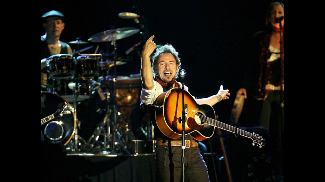 Springsteen performs with the E Street Band in Frankfurt, Germany, in May 2006. The singer is generally known as inspiring and upbeat, but there's also an angry side to him.