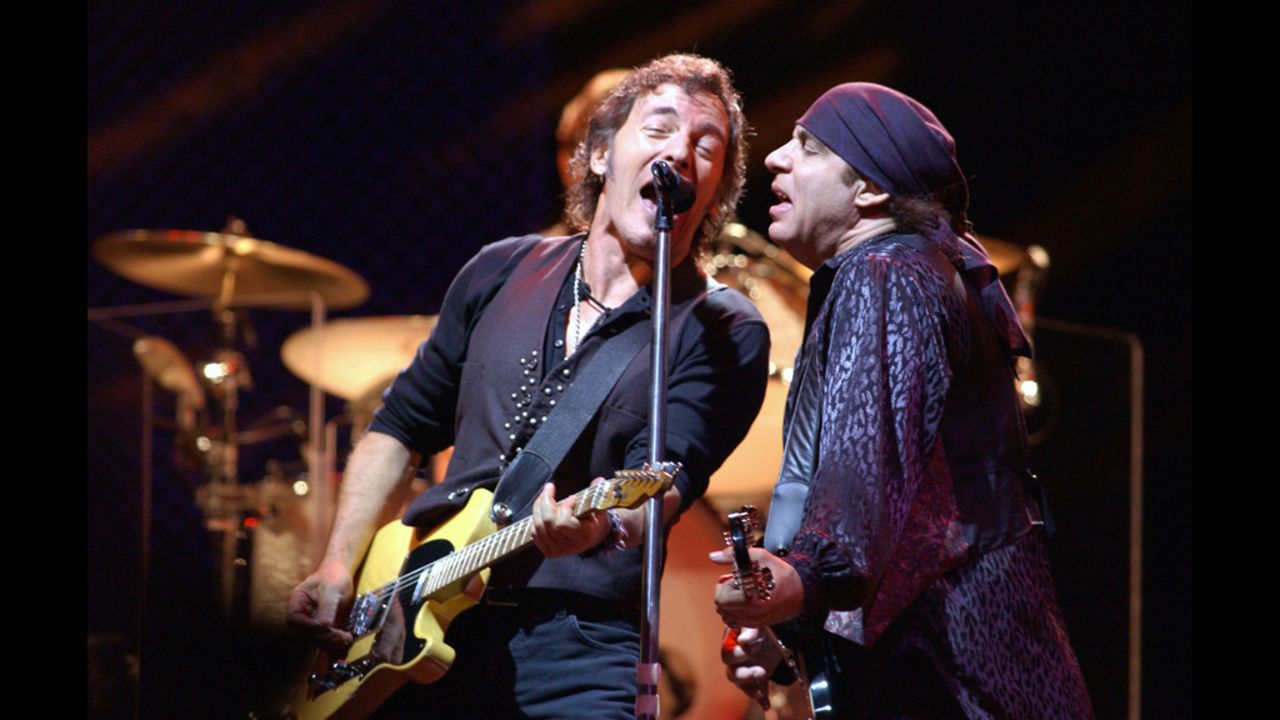 Springsteen with guitarist Steven Van Zandt in Madrid, Spain, in 2003. The two have been playing together since the early 1970s.