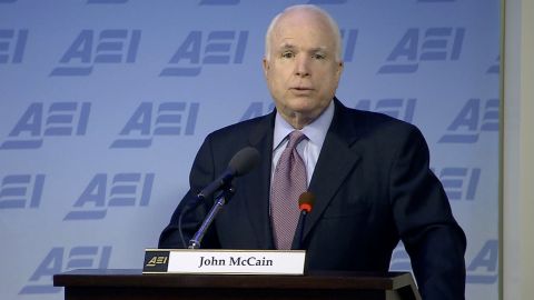 McCain made his comments about Syria while speaking to the  American Enterprise Institute, a conservative think tank in Washington.