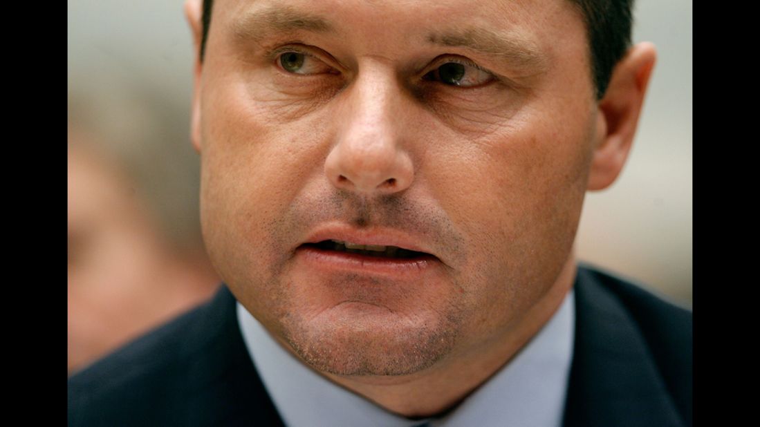 Clemens testifies about allegations of steroid use by professional baseball players before the U.S. House Oversight and Government Reform Committee on February 13, 2008.