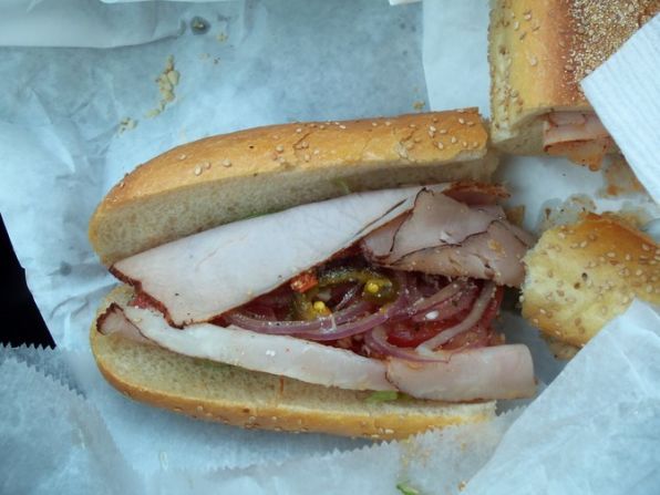 With a slogan like "Bringin' South Philly to Da 'Burbs," you know it has to be good. Katie Eisele snapped this photo of a delicious-looking hoagie from a Goomba's Pizzeria. 