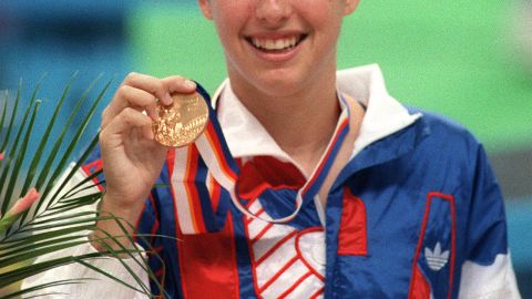 Janet Evans won the 800-meter freestyle at the 1988 Seoul Olympics.