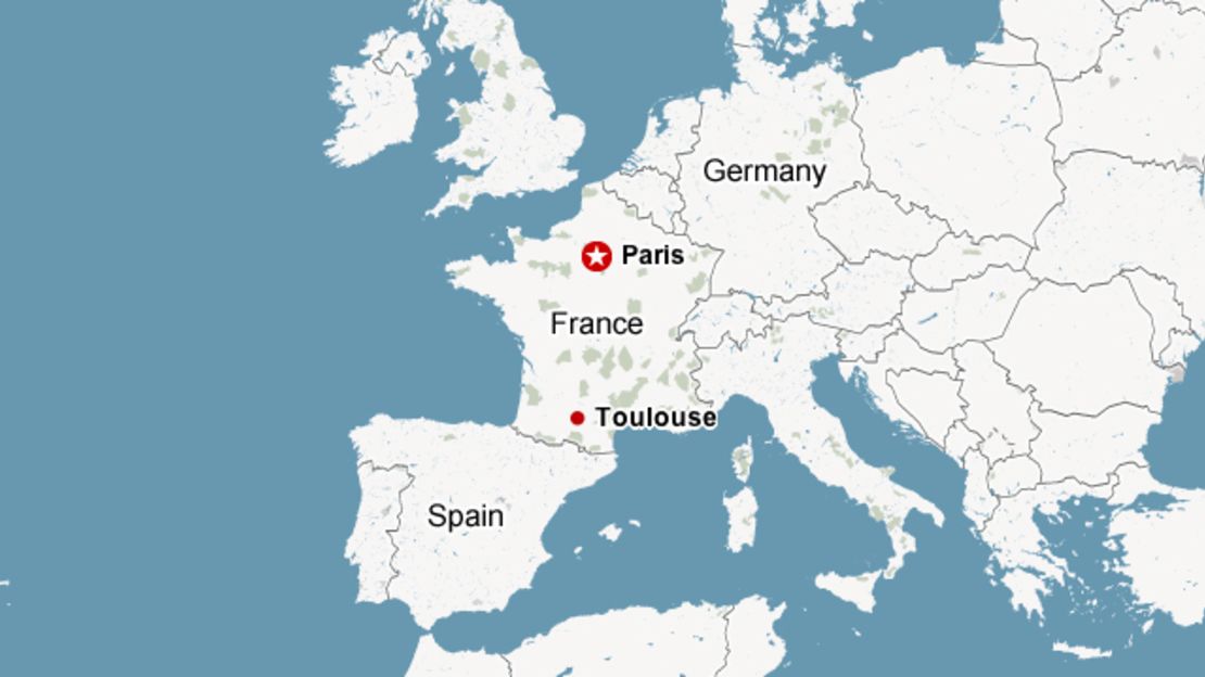 Toulouse locator map