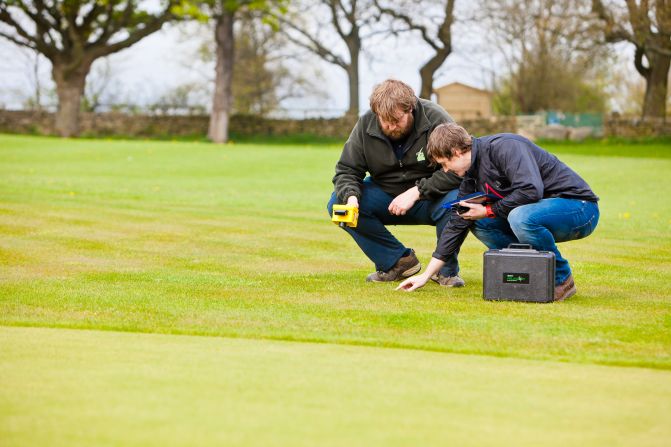 STRI staff test various surfaces for wear and playing characteristics. 