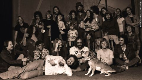 The band and crew on their last day at the Record Plant in Sausalito.