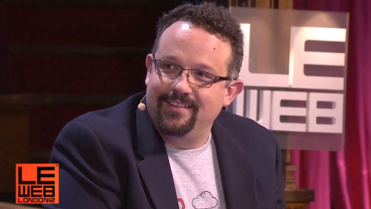 Phil Libin at the LeWeb conference in London. "We want people to ... believe Evernote will be around for 100 years," he said.