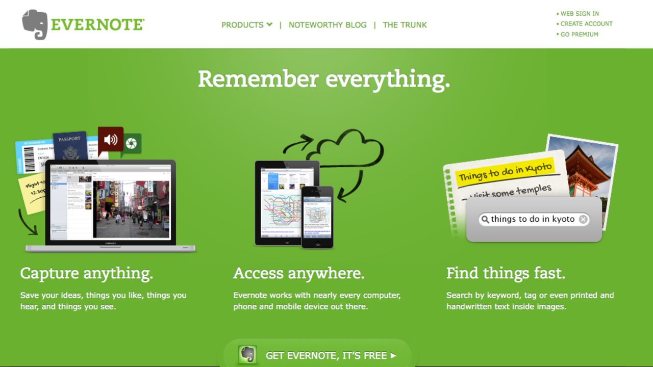 evernote screen shot
