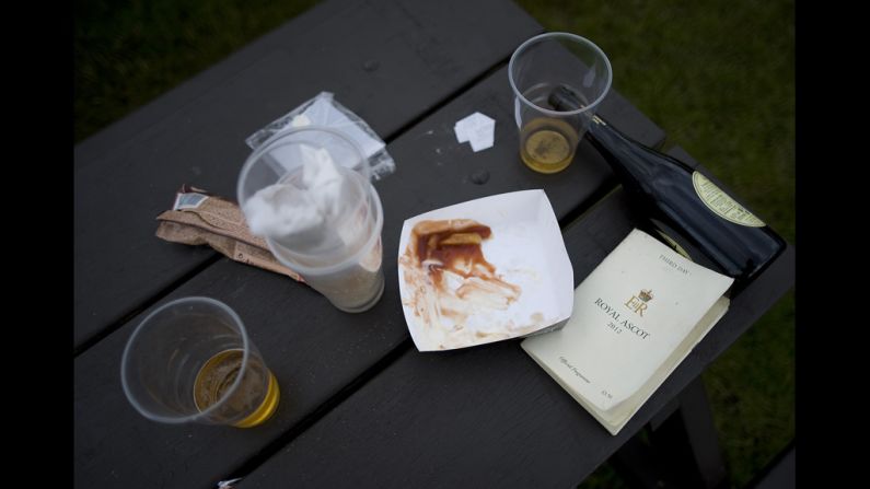 It's the end of the day in the silver ring during Ladies Day at Royal Ascot .