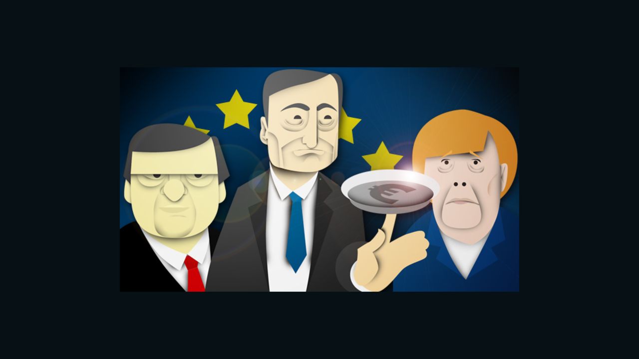 Europe's leaders -- like Jose Manuel Barroso, Mario Draghi and Angela Merkel -- are spinning plates as they try to solve crisis 