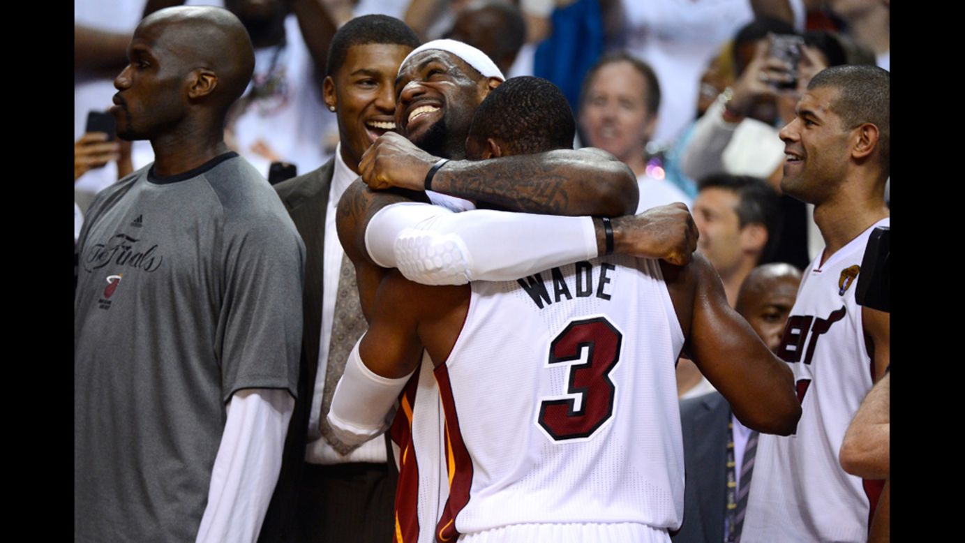 Dwyane Wade of the Miami Heat celebrates after the Heat won the NBA News  Photo - Getty Images