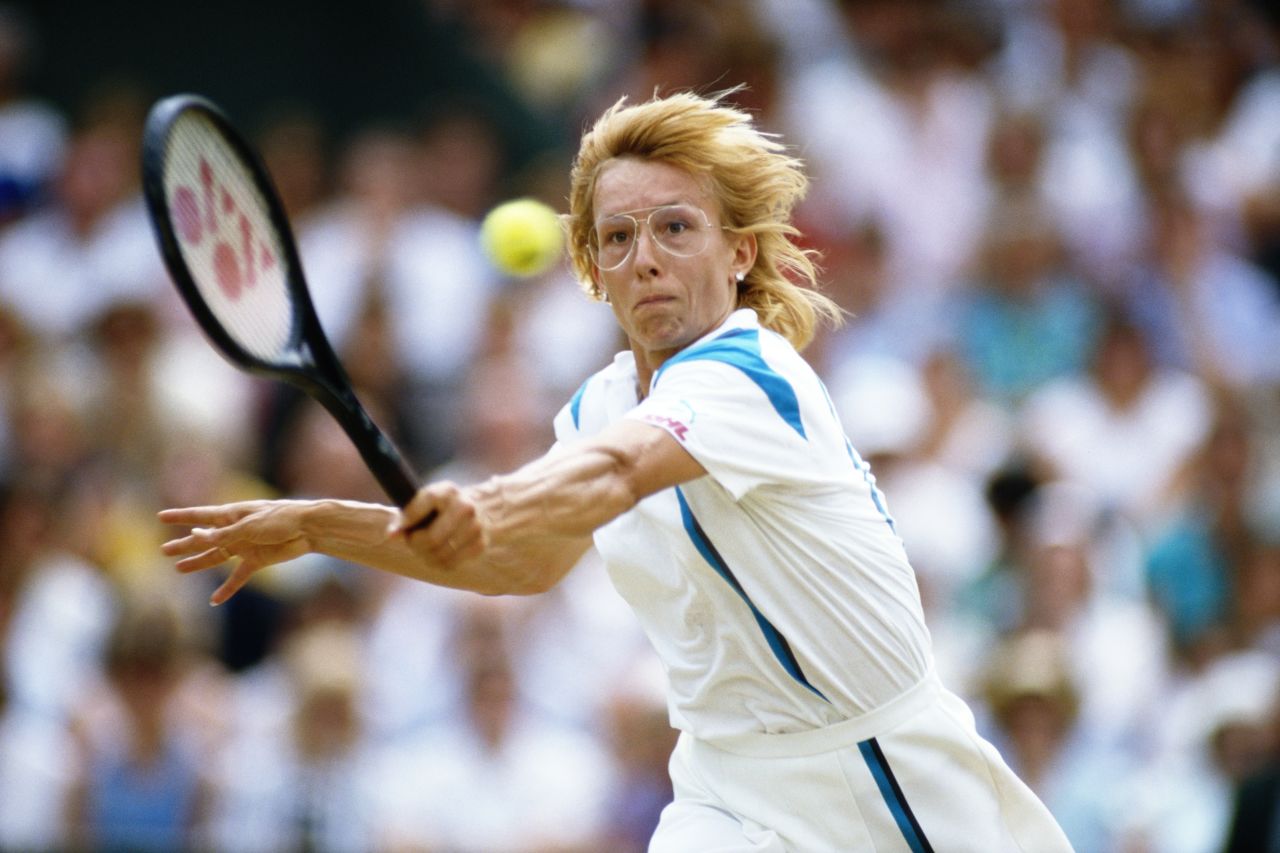 Martina Navratilova was one of the few serve-volleyers in the women's game, and the style helped the Czech-American star win a record nine Wimbledon titles.