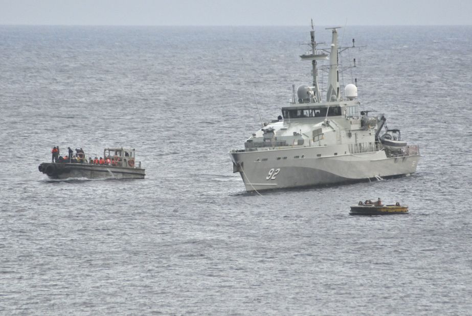 The boat was carrying about 200 people and Australian authorities believe all the passengers were male.