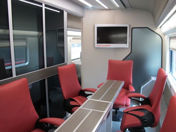 Trenitalia's new Frecciarossa trains even include a conference room for business travelers. 