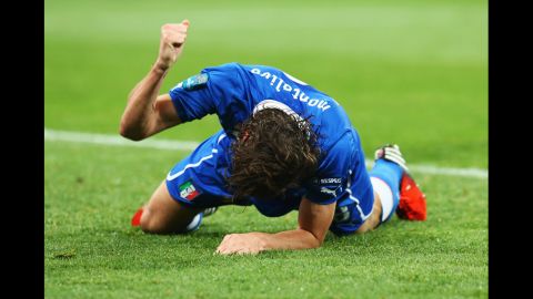 Riccardo Montolivo of Italy reacts during the match against England.