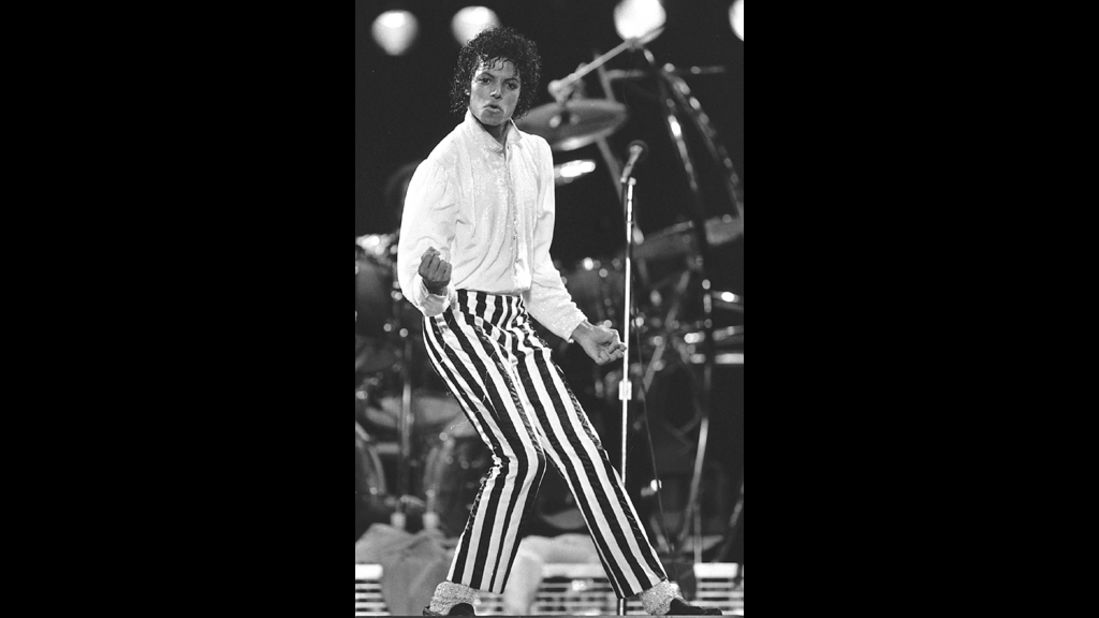 Jackson achieved superstardom with his solo career in the 1980s. Here Jackson is shown onstage in Kansas in 1983.