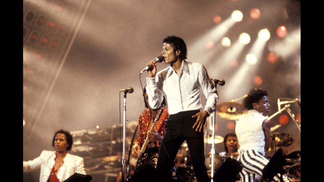 Michael Jackson performs onstage circa 1990.