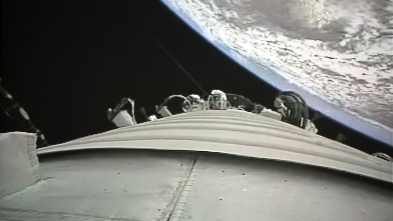 A view from Shenzhou-9 spacecraft as it prepares to link with the Tiangong-1 module.