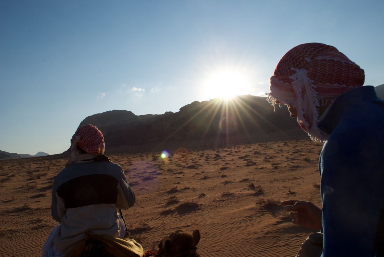 Nick Wade traveled from Wadi Rum to Aqaba by camel. "There is the movement of the sun, and the interplay of light and shadow, and that defines your waking hours," he says.