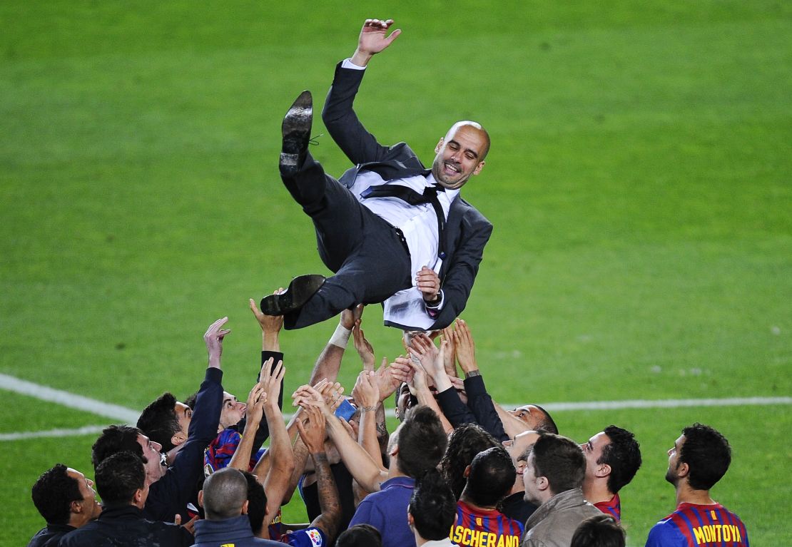 Guardiola won 14 trophies from a possible 19 in his four years as Barcelona coach