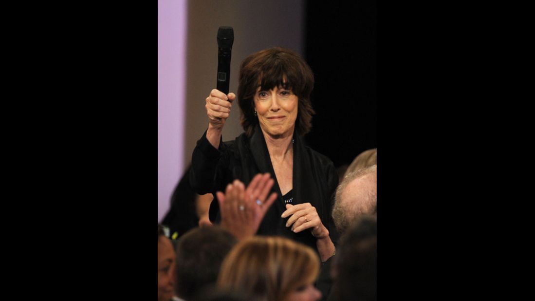 Ephron speaks during the 38th AFI Life Achievement Award honoring Mike Nichols at Sony Pictures Studios on June 10, 2010, in Culver City, California.