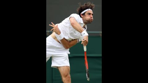 France's Jeremy Chardy serves against Juan Monaco of Argentina during a second-round match on Wednesday.
