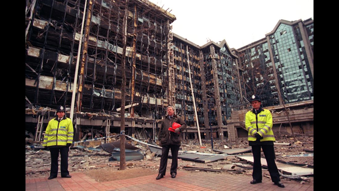 A bombing by the IRA at the Docklands in London on February 9, 1996, ended a 17-month ceasefire made in 1994. 