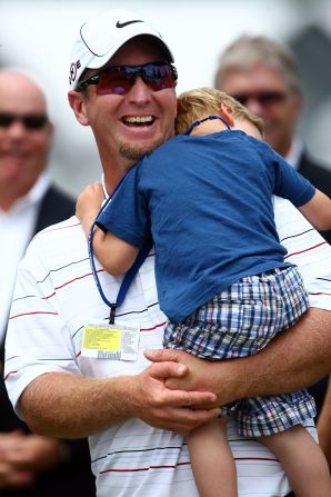 Duval has had glimpses of a return to his former glory. In 2009 he tied for second at the rain-hit U.S. Open, which stretched to a fifth day. He was joined by son Brayden for the trophy presentation.