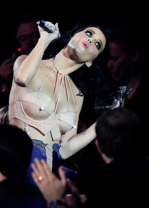 This risqué bra top caused viewers to do a double take during the MTV European Music Awards in 2009.