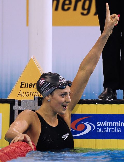 But she celebrated victory in the women's 200 meter individual medley final on March 18. 