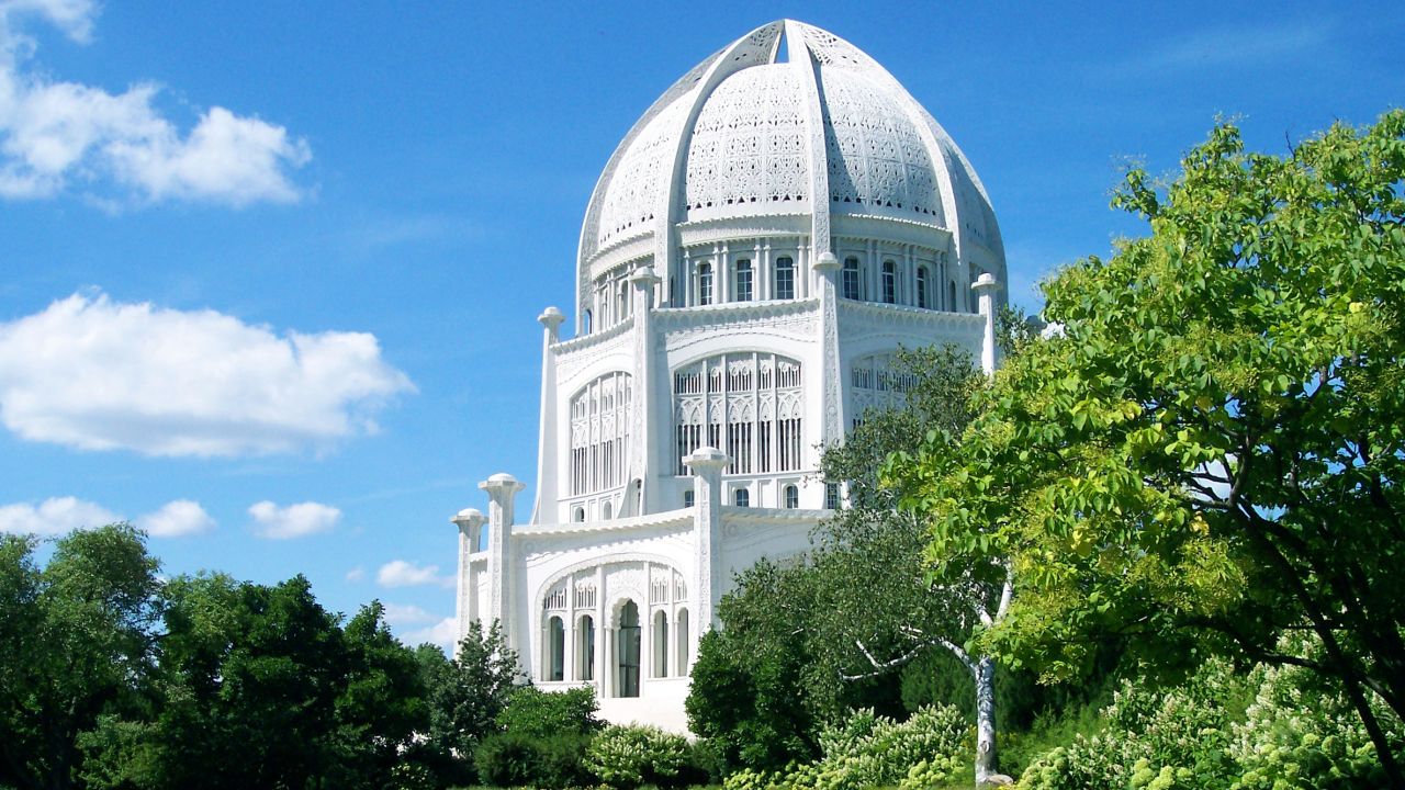 Adherents of the Baha'i religion can be found worldwide. Here is the Baha'i House of Worship in Wilmette, Illinois.