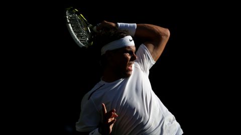 Rafael Nadal of Spain during his men's singles second-round match against Lukas Rosolon of the Czech Republic on day four of the Wimbledon championships June 28. 