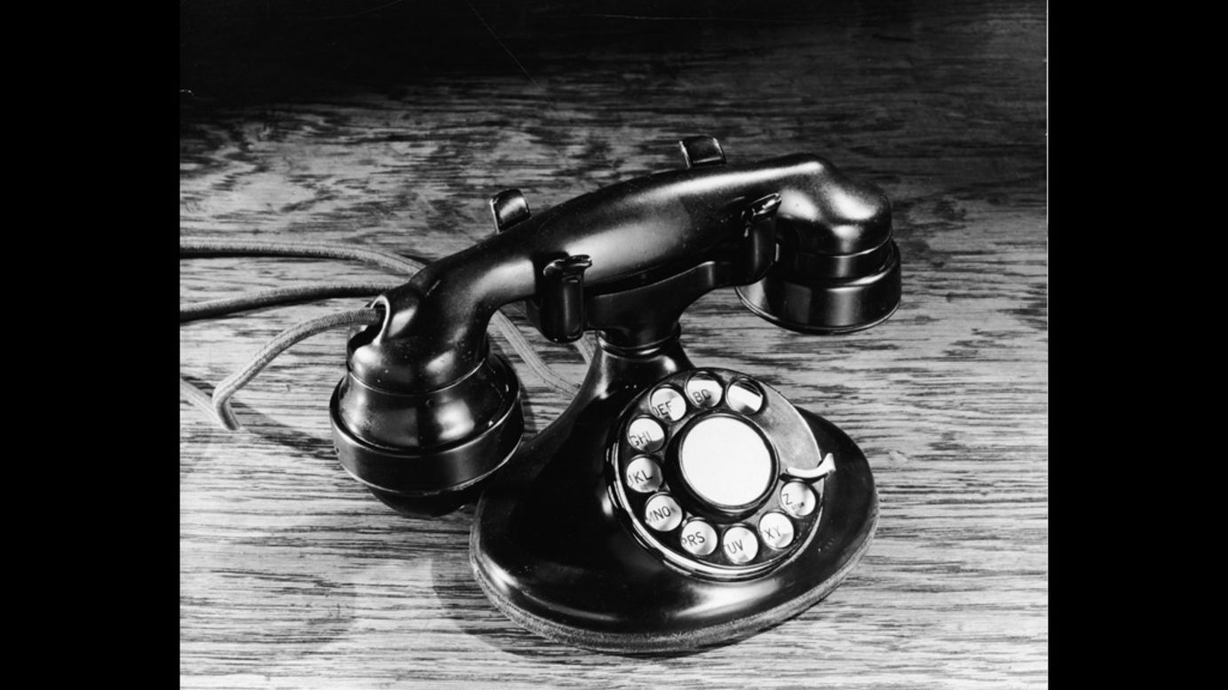 The telephone has come a long way from the 1930s, when rotary-dial models like this one were popular. 