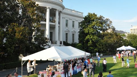 This general view shows the annual congressional picnic for Members of Congress June 27, 2012 on the South Lawn of the White House in Washington, DC