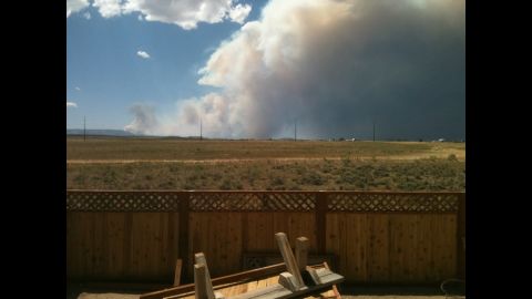 Melissa Bowman, a CNN iReporter from Big Piney, Wyoming, captures the Fontenelle Fire close to her home as she waits for an evacuation notice.