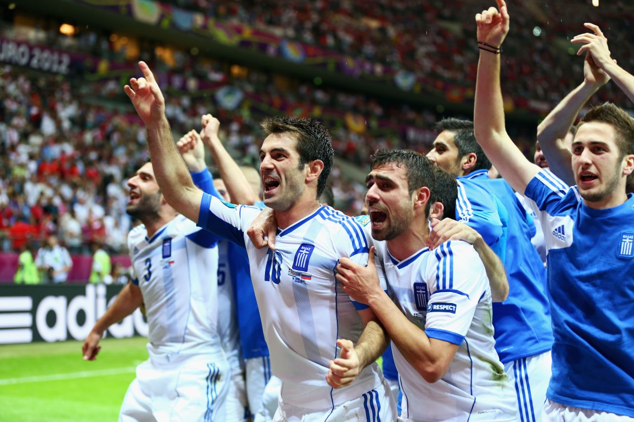 Russia were also condemned to an early exit after 2004 champions Greece stunned Dick Advocaat's team by winning 1-0 and reaching the last eight.