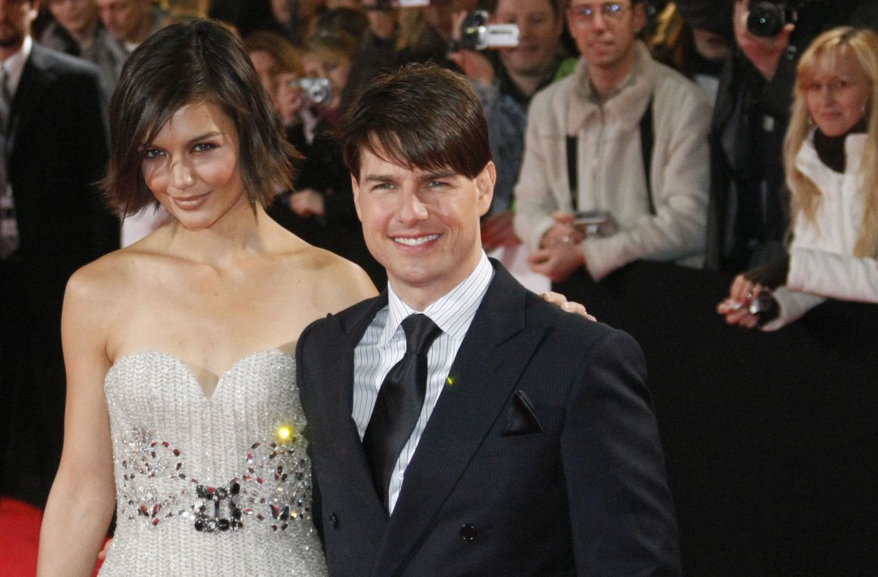 The pair walk the red carpet at an October 2007 screening of Cruise's film "Lions for Lambs" in Berlin.