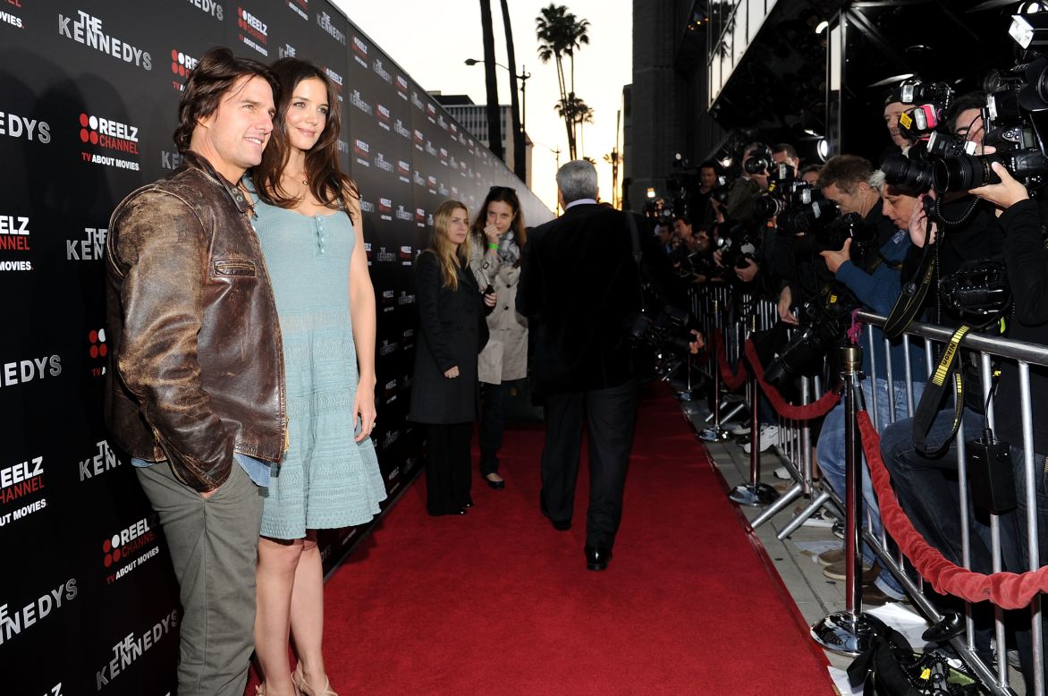 The couple attend the premiere of Holmes' miniseries "The Kennedys" in March 2011.
