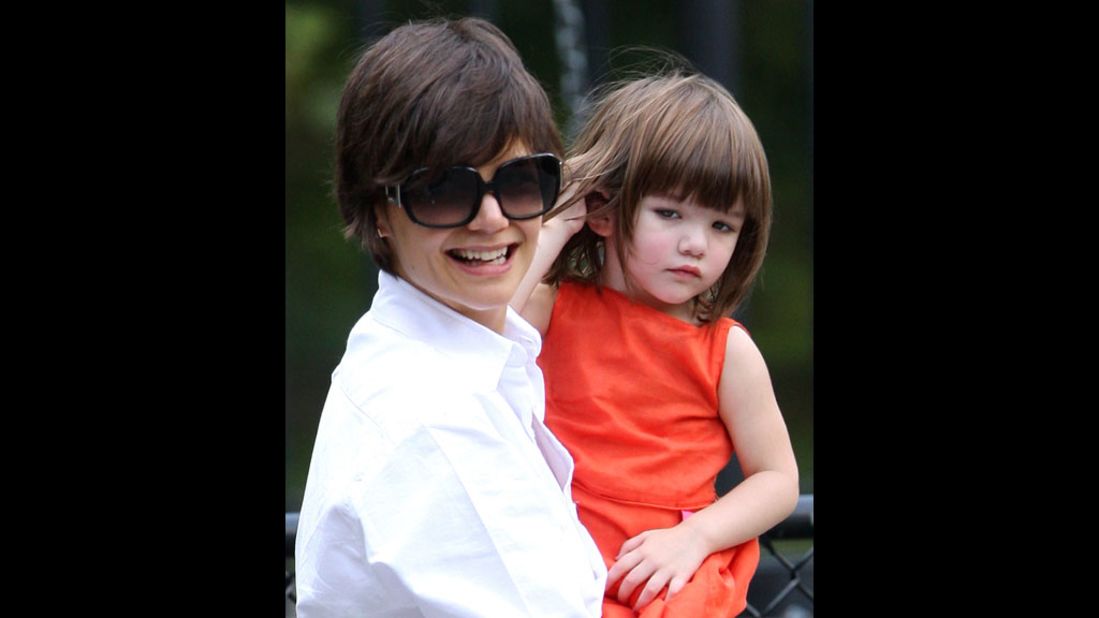 Katie Holmes and Suri Cruise spend time together on the streets of Manhattan in New York City on August 17, 2008. 