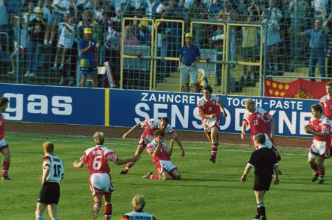 Denmark failed to even qualify for Euro '92 in Sweden and only received a place in the tournament when Yugoslavia were disqualified due to the conflict in the Balkans. The Danes made the most of their unexpected opportunity, progressing to the final where they beat Germany 2-0 thanks to goals from John Jensen (pictured) and Kim Vilfort.