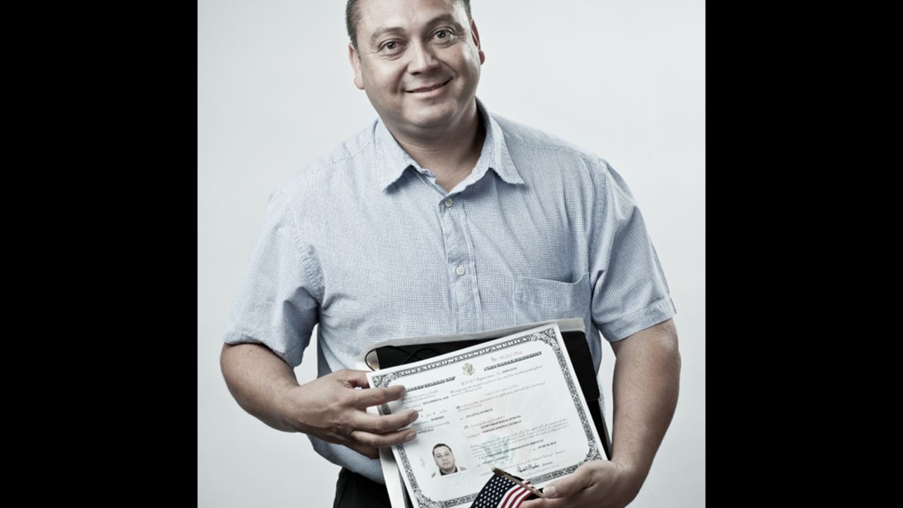 "I want to be legal in this country for my rights, but I'm doing this for my wife and two kids," said Jaime Burgos, who came from Honduras and has been supporting his family in America for 14 years. "You can get everything here. In my country, it's poor. Over there, the criminal situation is horrible. Here, we have security. I feel safe."