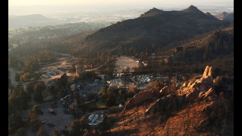 Homes destroyed by the Waldo Canyon Fire are seen from the air in a Colorado Springs neighborhood on Saturday.