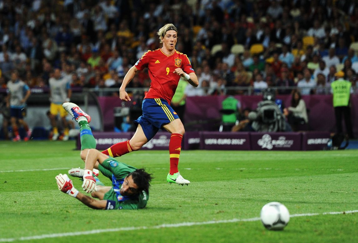 Fernando Torres came on as a substitute for Cesc Fabregas to score his country's third goal of the night and his third of the tournament to claim the Euro 2012 Golden Boot.  