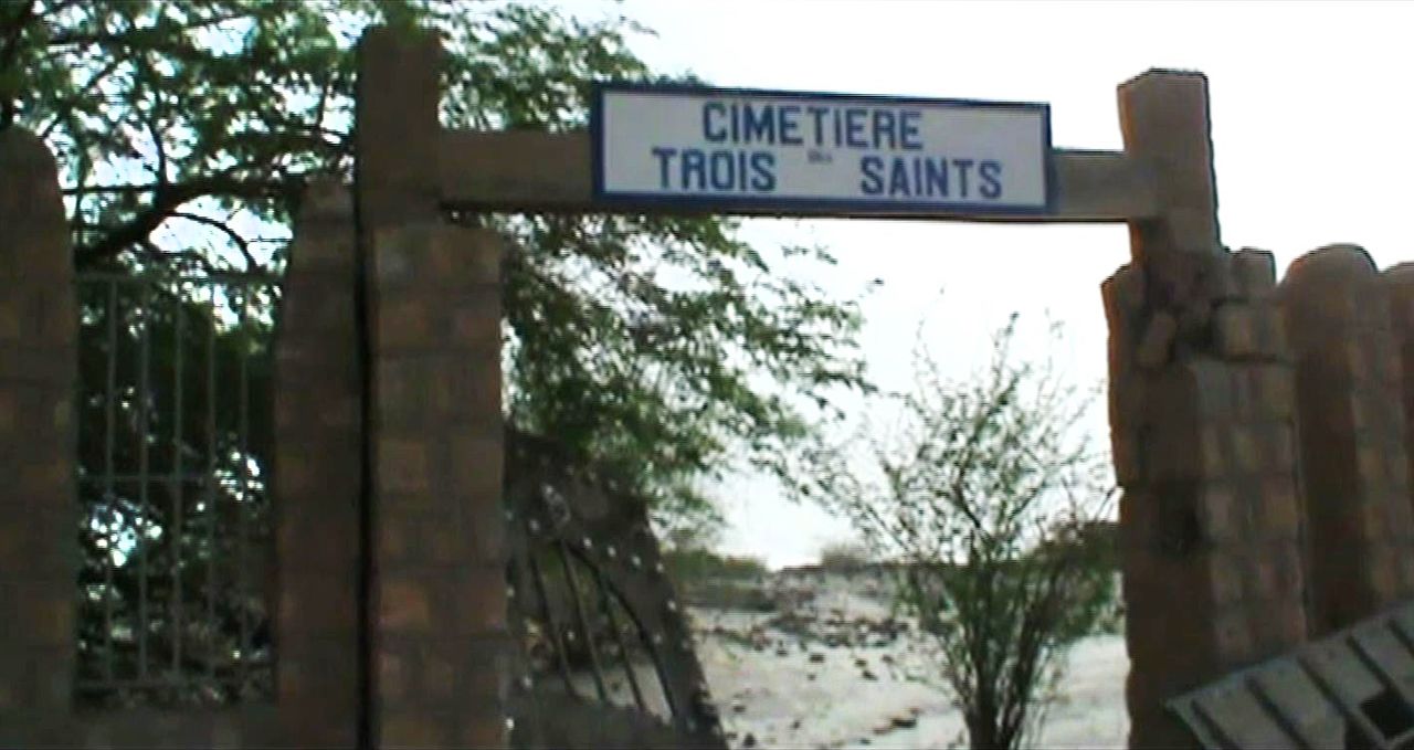 The entrance of the "Cemetery of three Saints" in Timbuktu was also attacked last year by Islamist militants.