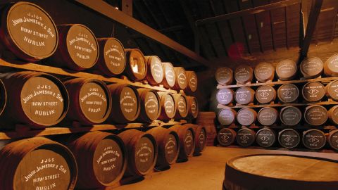 Barrels you might see on a tour of Jameson Irish Whiskey, a distillery in Midleton, Ireland.