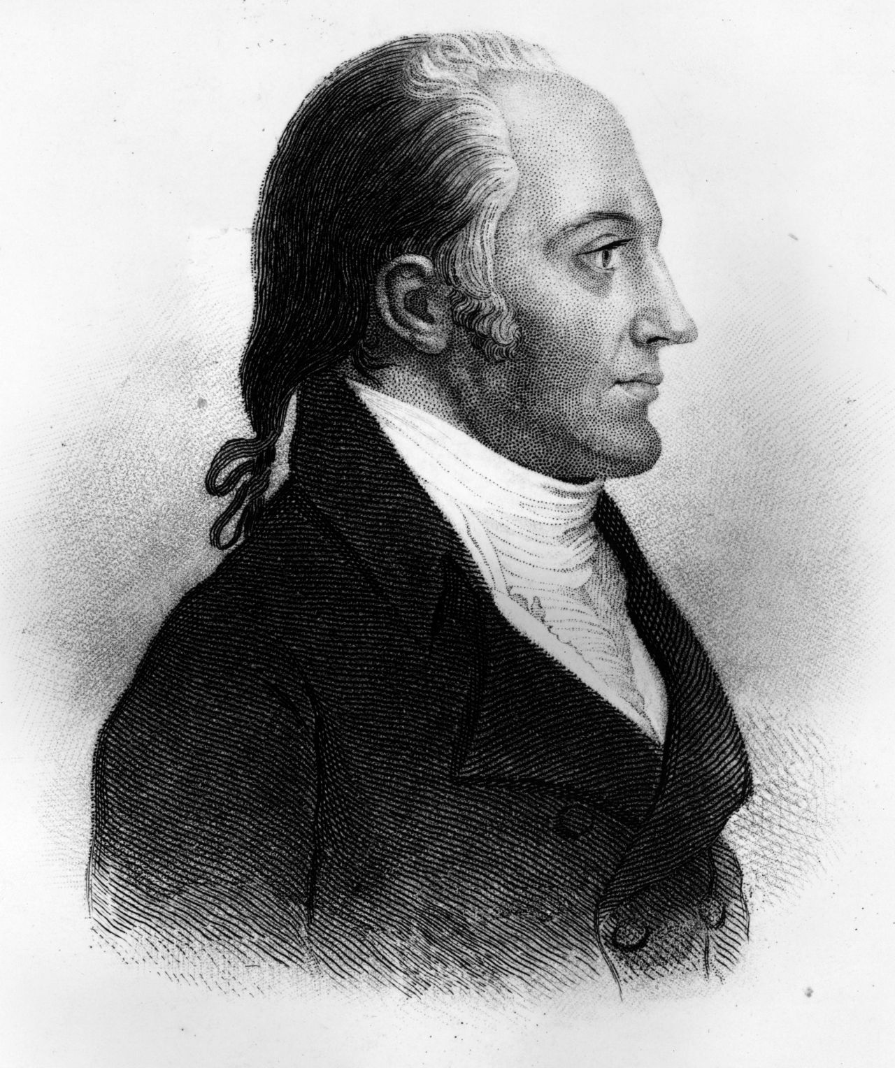 Circa 1800: American statesman Aaron Burr (1756 - 1836). Vice President to Thomas Jefferson, he mortally wounded his rival, Alexander Hamilton, in a duel and died in disgrace.